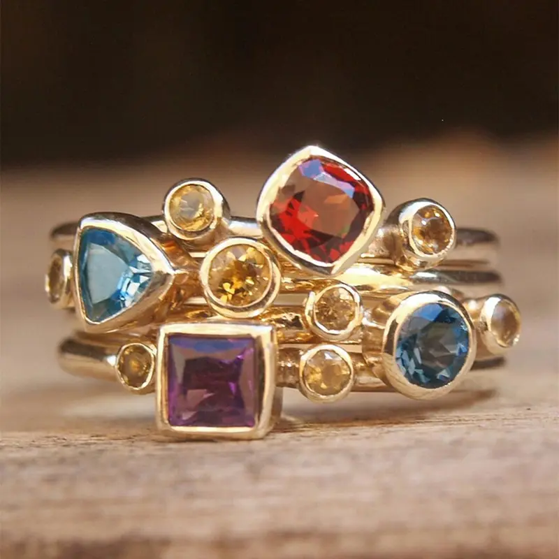 Hot Fashion Rhinestone Decorated Statement Rings Multi Ring, Elegant Wedding Party Jewelry for Women for Party and Daily Life, Trendy All-match & Exquisite Fashionable Jewelry
