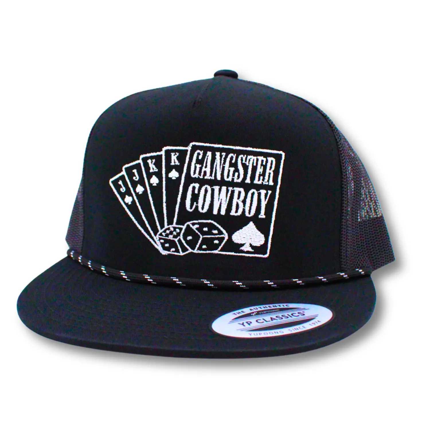 Spade - Black, White. Yupoong Classic Snapback hat. Gangster Cowboy Official Product