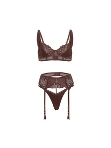 Adeline Satin & Lace 3 Piece Bra Set