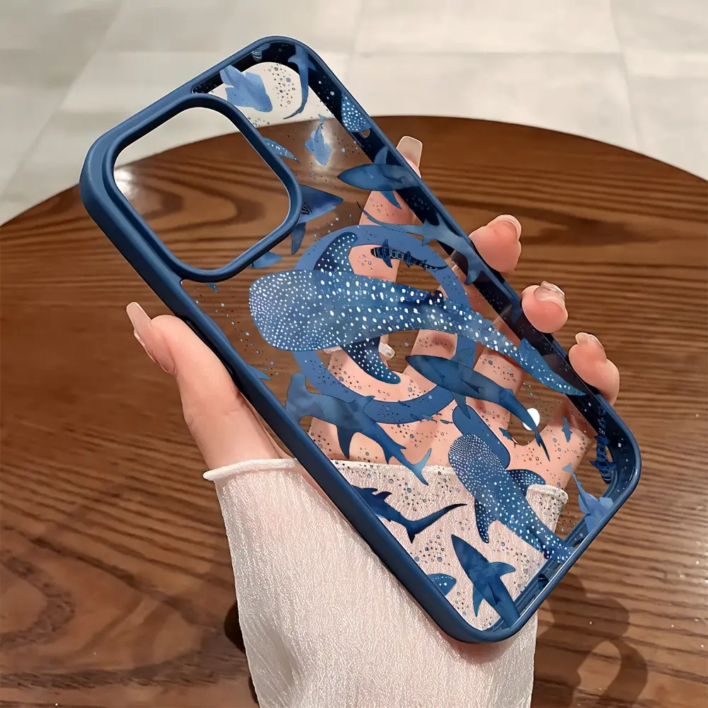 Premium Magnetic Phone Cases for iPhone 11-17 Pro Max Cute Blue Whale Shark y2k Cased MagSafe Ready Anti-Fall Springtok Ultra-Thin TPU Protection Casing, Aesthetic, Accessories, Smartphone