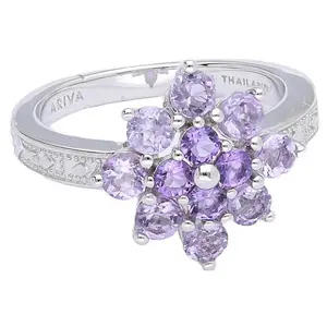Ariva Sterling Silver Amethyst Dahlia Ring