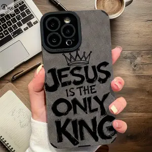 The Jesus is the only King design is available for multiple iPhone 17 models. This custom faux leather phone case is stylish and trendy.