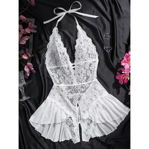 Lace sexy tight dress with charming floral patterns and a fitted natural waist design, perfect for daily wear and fashionRAIMENTRY