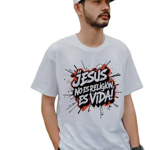 Cami Jesus No Es Religion Es Vida White T-Shirt for Men with Bold Graphic Design Tshirt