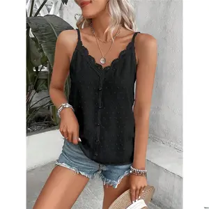 Contrast Breezaya Swiss Dot Lace Cami Top