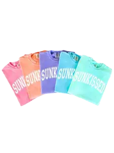 Comfort Colors Neon Sunkissed Summer Shirt for Women Cotton Fitted Tee in Various Colors Sizes S to 3XL  Trendy Graphic Tee Casual Pastel