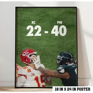 PHI Eagles Super Bowl 59 Unframed Poster, Jalenn Hurtss Wall Art, Saquonn Barkleyy Football Poster, Eagles Wall Decor, Sports Fan Gift
