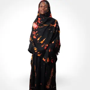 (Final Sale) Maani Jannah 100% Cotton Hand Tie & Dyed Mumu Bati Dress - Breathable Fabric for Summer Comfort & Versatile Style