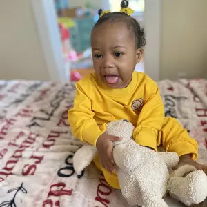 Baby's Two-piece Outfits without Hat & Shoes, Cartoon Bear Embroidery Sweatshirt & Elastic Waist Sweatpants Set, Baby's Clothes for Daily Wear, Baby Clothing