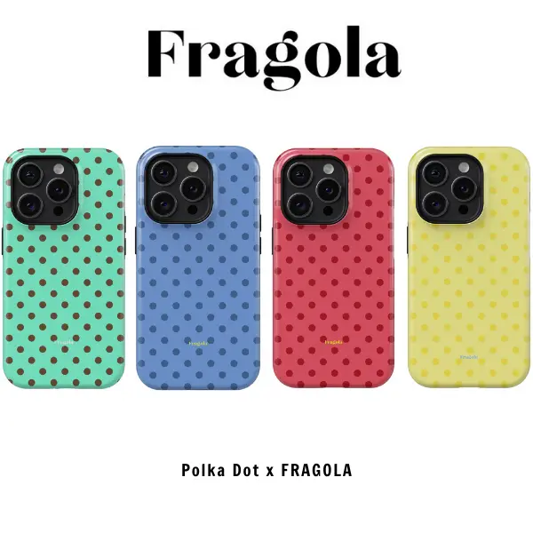 Fragola Brand iPhone Case | MINT CHIP / CUTE JEANS / CUPCAKE / LEMON CAKE | Polka Dot Aesthetic Cover for iPhone 18/17/16/15/14/13/12/11 All Series | MagSafe Compatible & Wireless Charging Ready | Durable & Stylish | Gift for Teen Girls, Her And Lover