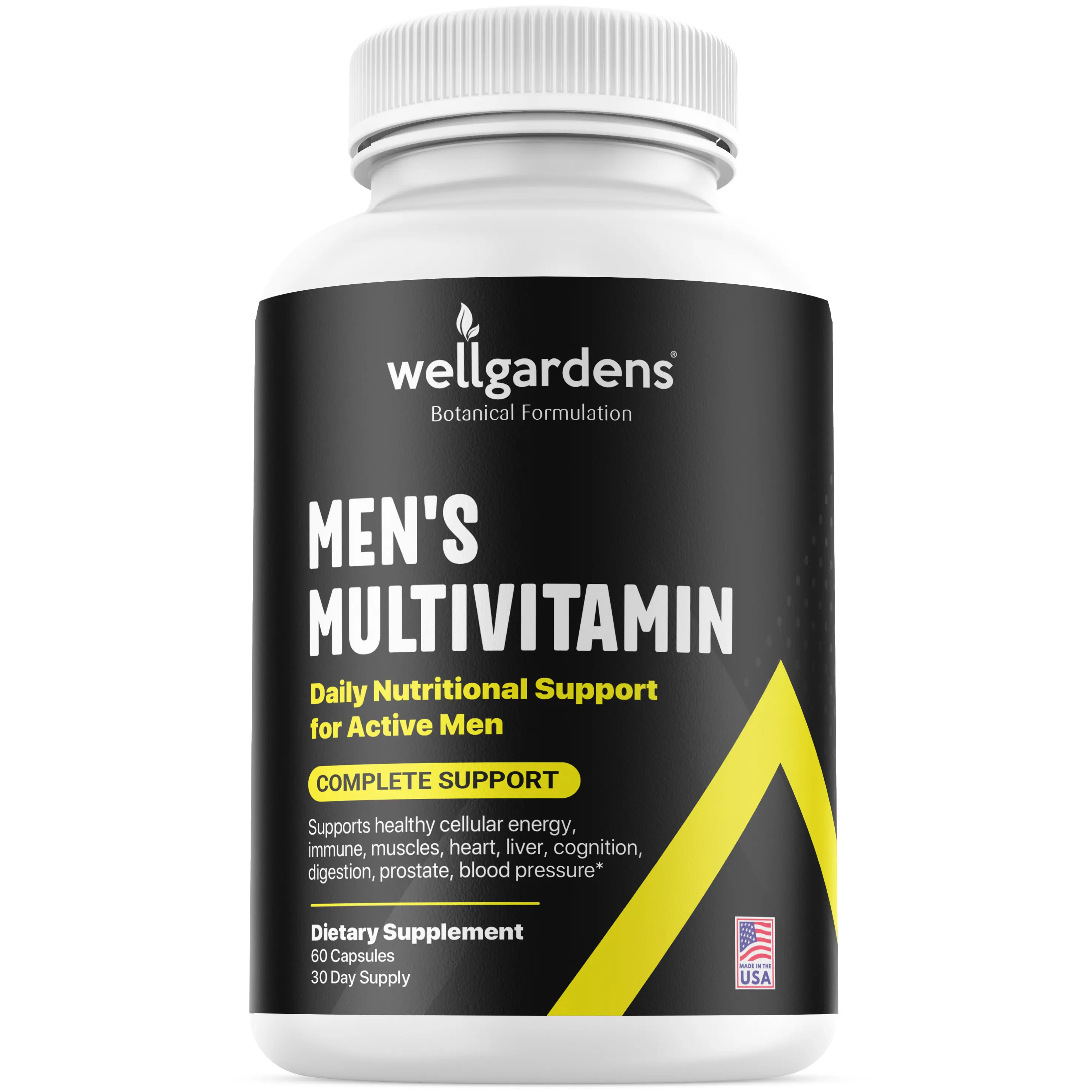 Wellgardens Men's Multivitamin | Daily Energy, Immune & Muscle Support | 60 Capsules