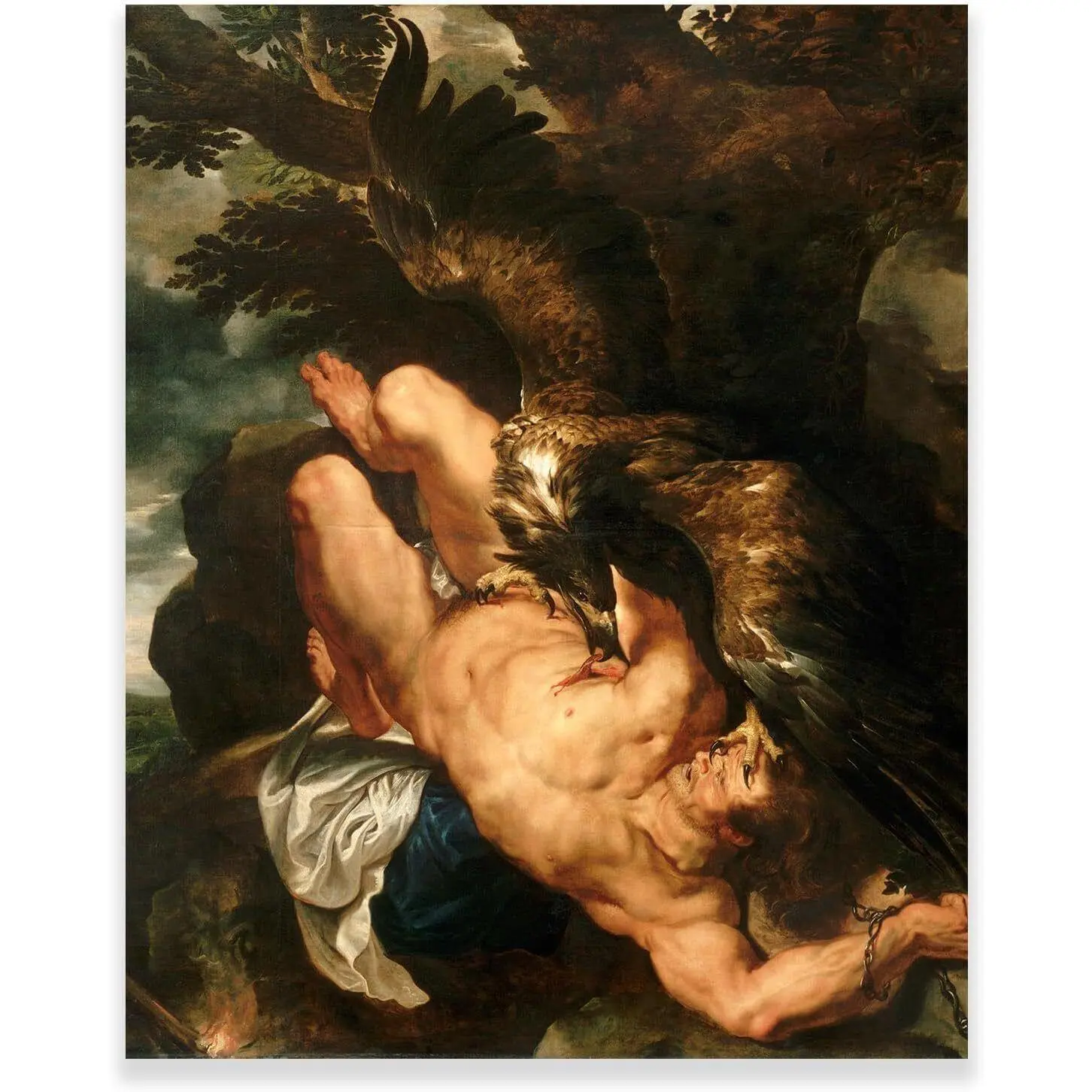 Dopamine DecorPeter Paul Rubens Canvas Art Prints - Prometheus Bound Poster - Greek Mythology Ornaments Decoration Room Wall Artistic Photo