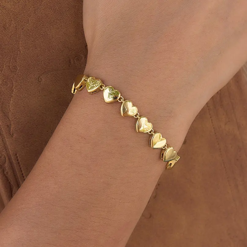 Emma's Heart Polished Heart Bracelet 316L Titanium Steelfatkun