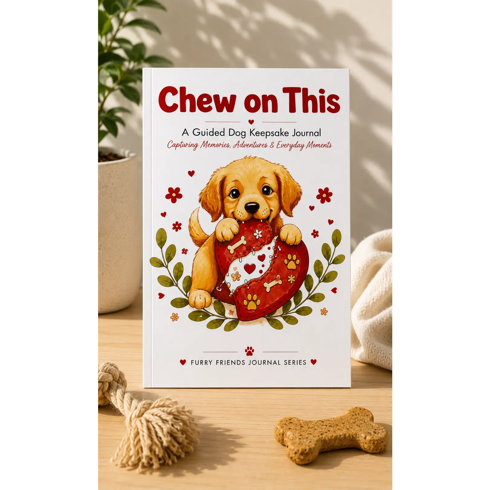 Chew on This™ Guided Dog Memory Book & Keepsake Journal - 6x9 in, Archival Paper, Soft Cover for Dog Lovers