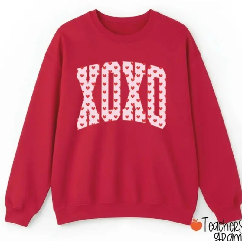 Cute Hearts XOXO Valentines Day Teacher Sweatshirt GT5