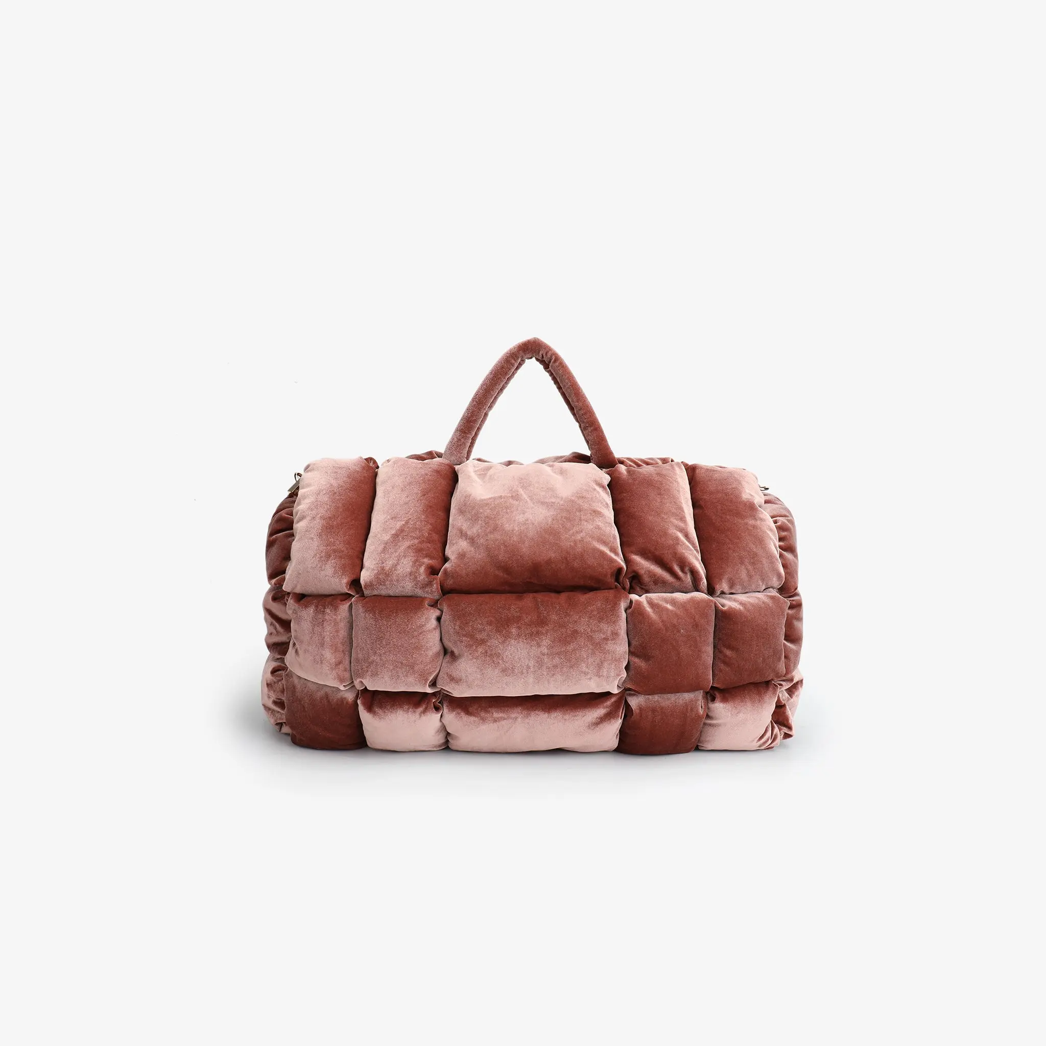 WELBY VELVET PUFFER OVERNIGHTER DARK ROSE