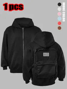 VorteFit Unisex Heavy-Duty Casual Zipper backpack hooded sweatshirt Suitable to Outdoor,streetwear, dailywear