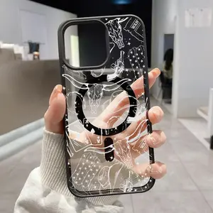 Magnetic Case for iPhone 17 Pro Max 16 Plus 15 14 13 12 11 Air E Western Dreamscape Clear Acrylic Hard Back Soft TPU Edge wireless charging compatible phone Cover for Boy