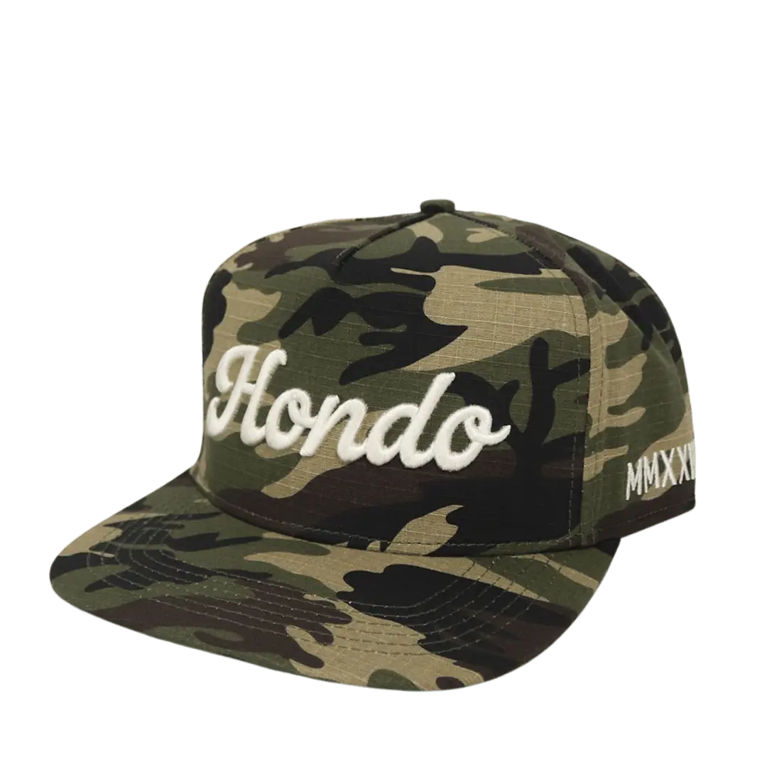 Vintage Woodland Camo Hat | Ripstop Snapback | Vintage Camo | Hondo
