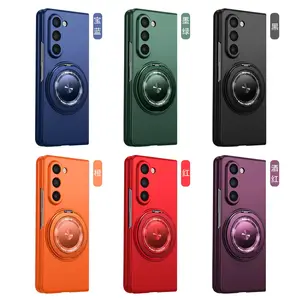 Magnetic Rotating Stand Case for Samsung Galaxy Z Fold 7 Fold 6 Fold 5 Phone Cover Shockproof Protective Shell with Kickstand Wallet Card Slot