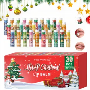 Miss FactorX 30pcs/Box Christmas Gift Lip Balm Set Moisturizing And Brightening Lip Care 10 Flavors For Women Christmas & New Year Party Gifts