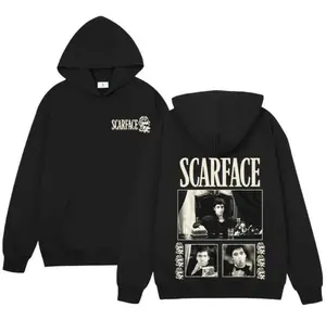 Classic Scarface Hoodie – Tony Montana & Al Pacino Graphic Pullover, Cozy Oversized Crewneck Sweatshirt for Men & Women, Forgiveness Sweater, Stylish Movie-Inspired Streetwear
