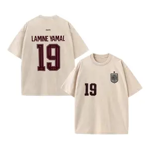 "Soccer Player Number 19 Jersey Style" Graphic T-Shirt, Retro Streetwear Casual Cotton Crew Neck Short Sleeve Unisex Top