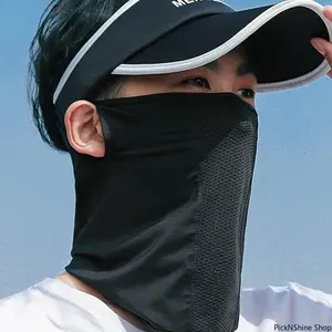 Mesh Breathable Anti UV Face Cover, Elastic Ear Loop Sun Protection Neck Gaiter, Thin Light Fabric for Outdoor Sports Daily Summer Breathable Facial And Neck Shield