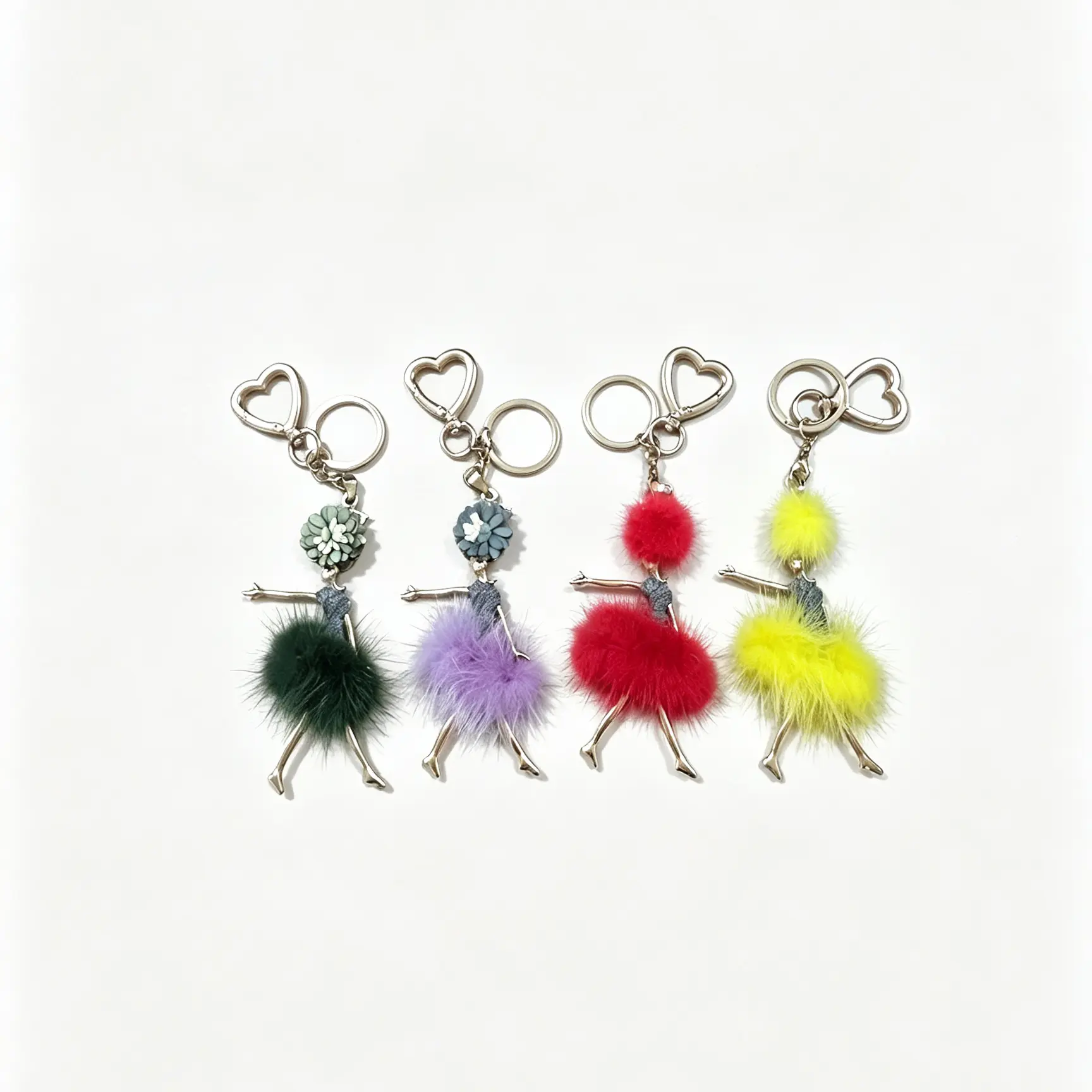 Ballet dancer keychain - fluffy pompom decoration for a cute handbag pendant - perfect birthday gift for a lady