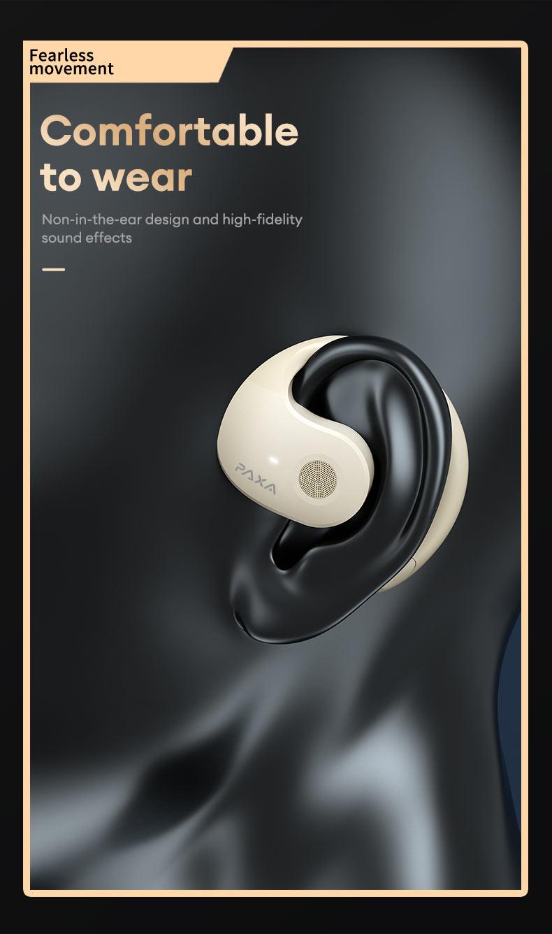 PAXA T26 Pro Wireless Earbuds,OWS Wireless Bluetooth Earbuds Luxurious Sound for Music & Phone Calls, Sport Headsets With Call Noise Canceling Mic