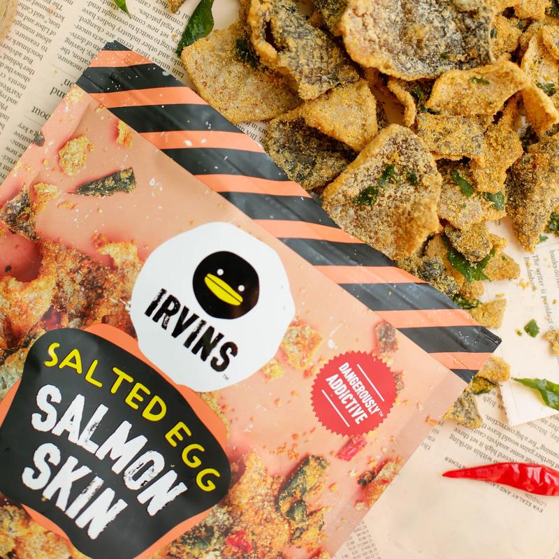 Irvins Salted Egg Salmon Skin 3.7 oz (105g) Crunchy Snack Chilli Chip