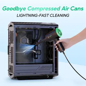 [45000RPM Electric Air Duster] Multi-Use Electric Air Duster - Adjustable Jet Fan, Replaces Compressed Air Cans , ≤500W - for Car/Motorcycle Dry Cleaning, Computer/Keyboard Dust Removal, Yard Debris Cleanup