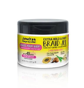 JML Extra Hold Easy-Braid Hydrating Hair Gel with Coconut & Sunflower, 8 oz Haircare Product with Cleaner Parts