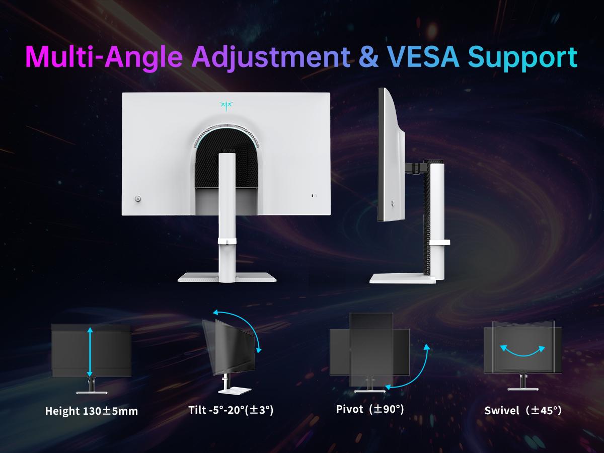 KTC 27" 4K Gaming Monitor, Dual Mode 4K UHD 160Hz & FHD 320Hz, LOGO RGB Light, Fast IPS, HDR400, Adaptive Sync, 90W Type-C, HDMI 2.1 & DP 1.4, Height Adjustment PC Monitor, VESA, KVM Support, H27P6