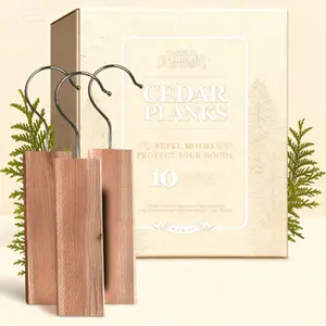 Sustainably Harvested Cedar Planks for Clothes Storage, Cedar Blocks Alternative to Moth Balls, Closet and Drawer Deodorizer, Natural Wood Scent, USA Made, 10-Pack