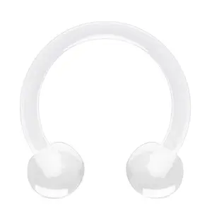 16 Gauge Externally Threaded High-Quality Acrylic Clear Horseshoe Septum Ring