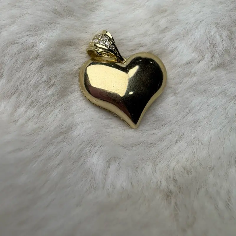 14K Gold Heart Charm, Dainty Pendant for Women's Necklaces, Fine Jewelry Accessory