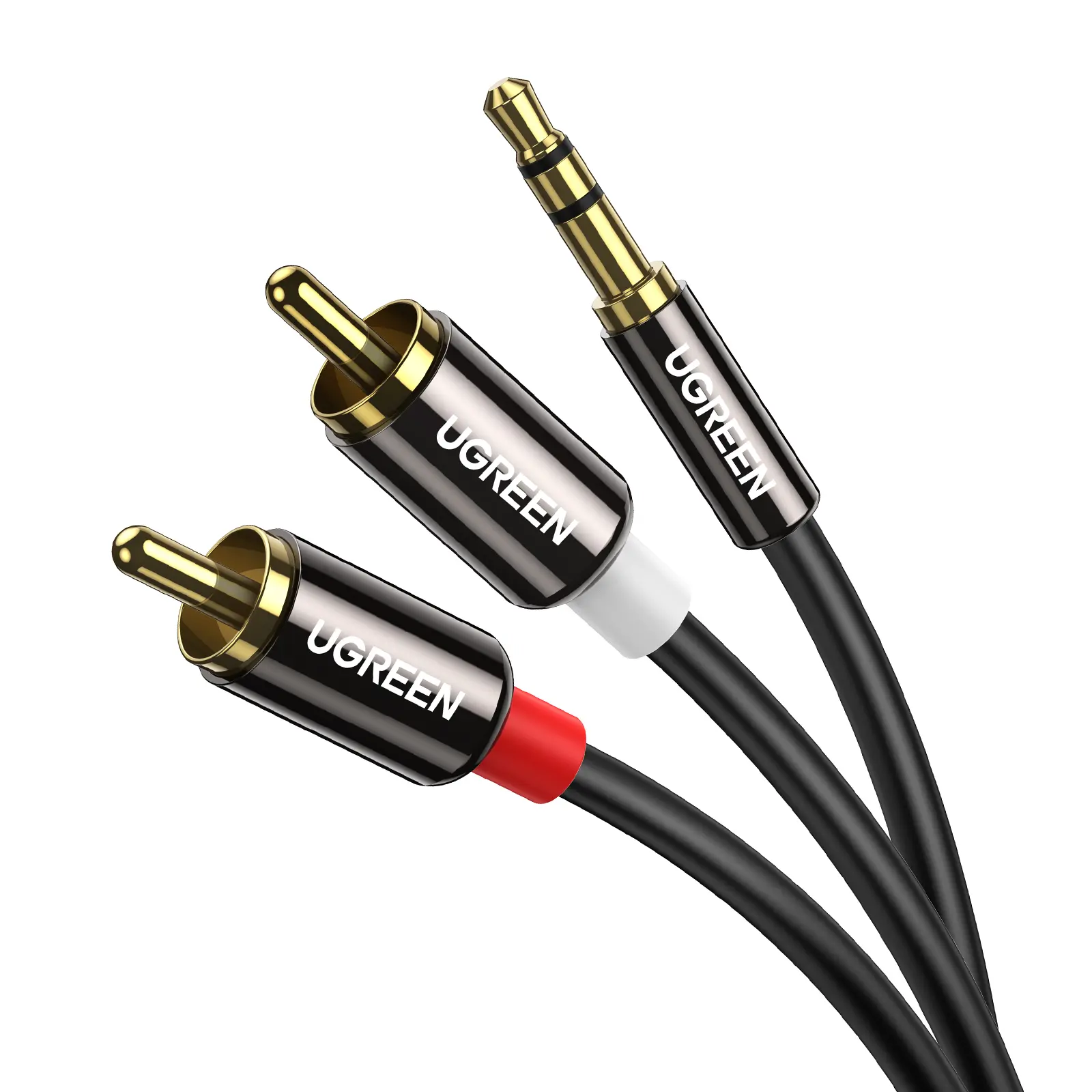 UGREEN 3.5mm to RCA Cable, 6.6FT RCA Male to Aux Audio Adapter HiFi Sound Headphone Jack Adapter Metal Shell Y Splitter Auxiliary Cord 1/8 Connector for Phone Speaker MP3 Tablet HDTV summerwins