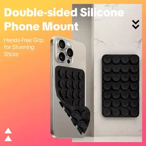 Double-sided Silicone Suction Cup Phone Case Mount, Black Hands-free Strong Grip Holder for Selfies & Videos, Ideal for Cellphone, Stand, Smartphone Accessories, Phone Holder Design