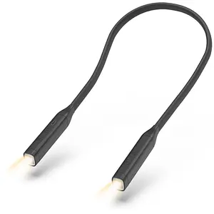 Rechargeable LED Neck Reading Light Book Lights for Reading in Bed 3 Colors Stepless Dimming Bendable Arms Hands-Free Lamp Modern Mood Lighting Adjustable Rgb Lighting