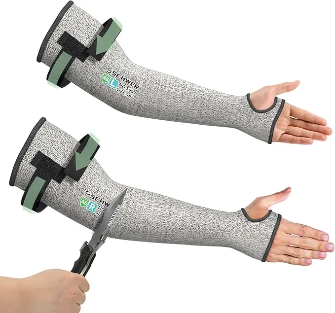 Schwer PRO-SKIN ANSI A6 Cut Resistant Sleeves, PFAS Free Arm Sleeves for Men and Women, High Risk Arm Protection Sleeves for Thin Skin, Gardening Sleeves for Farming, Protective Sleeves for Arms