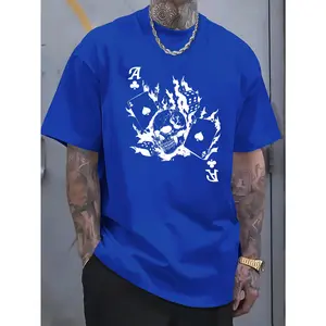 Halloween Horror Print Tee Shirt, Tees for Men, Casual Short Sleeve T-shirt for Summer