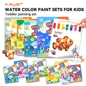 YPLUS Water Paint Books (Pack of 3) - Kids' Edutainment Art Craft Toys, 20 Non-Repetitive Pattern Pages, Super Thick Watercolor Paper, Quality Brush Pen, Gift for Ages 1-6