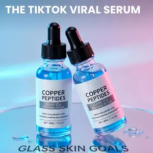 GHK-Cu Peptides Serum, Copper Peptides Serum for Face - Tightening, Repairing, Collagen Boosting - with Hyaluronic Acid - Fragrance-Free