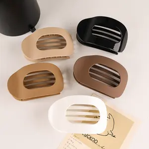 4pcs New Flat Oval Hair Clip with Curved Arc Design for Back-of-Head Updos Elegant Shark Clip Hair Accessory