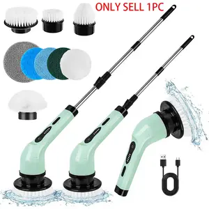 Electric multi-functional cleaning brush, nine-in-one bathroom glass long and short dual-purpose brush, household cleaning electric brush, USB Rechargeable Scrubber, Cordless Power Scrubber