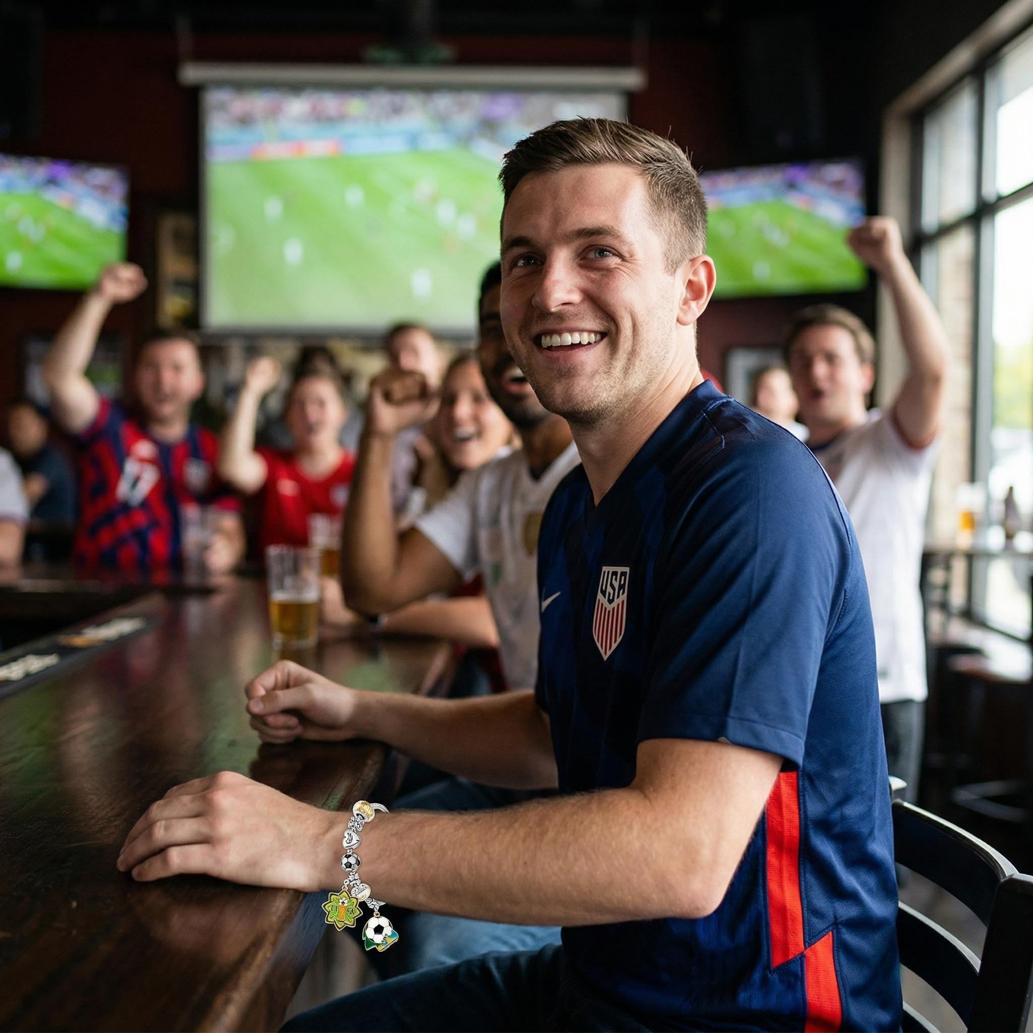 2026 World Cup Soccer Bracelet Unisex Adjustable Lightweight Alloy Gift for Fans World Cup Inspired Design Comfortable All-Day Wear