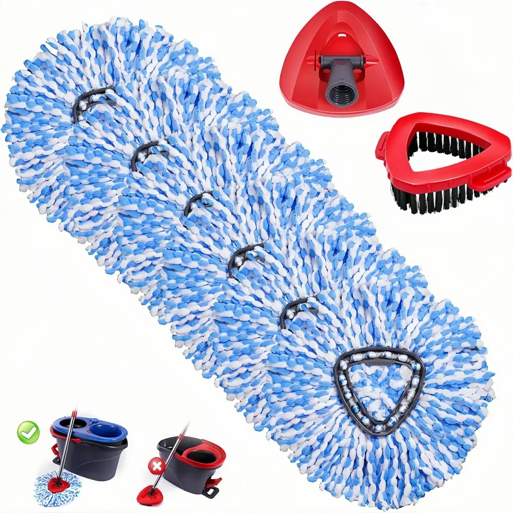 Spin Mop Replacement Head for O-cedar RinseClean 2 Tank  Mop System, Microfiber Refills, Machine Washable & Easy Install, Super Absorbent ,   (Bucket & Handle NOT Included.)
