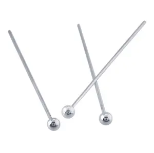 20pcs 925 Sterling Silver Ball Headpin Head Pins, 0.5mm/24 Gauge, Length Selections: 25mm/30mm/35mm/38mm/50mm