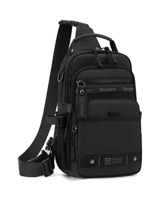 Functional Multi-Layer Chest Bag, Men's Outdoor Casual Crossbody Backpack, Waterproof Durable Oxford Fabric, Large Capacity Shoulder Bag, Multifunctional Sling Bag